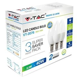 Set 3 becuri led e14 5.5w 4000k alb neutru