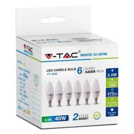 Set 6 becuri e14 5.5w 6400k alb rece