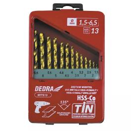 Set de burghie pentru metal hss+cobalt+tin, 13buc, 135°