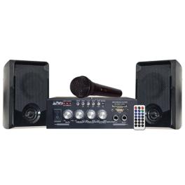 Set karaoke cu amplificator 2x50w + 2 boxe cu bluetooth/usb/sd