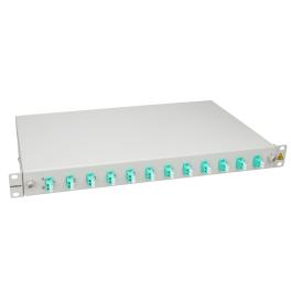 Splicebox, 12 fibre,LC,50/125µm OM3, culisant,19",1UV , ECO