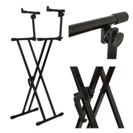 Stativ pentru 2 clapei, negru