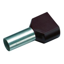 Wire ferrule, Duo 2x1.5mm², L1=12mm, black