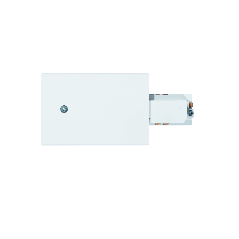 3-phase Feed-in recessed white, plastic, links