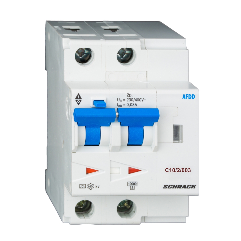 AFDD, seria Lisa, C 10 A, 2 poli, 30 mA, A/cu temp., 10 kA