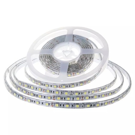 Banda led smd2835 120led/m 24v 6400k ip65 10m