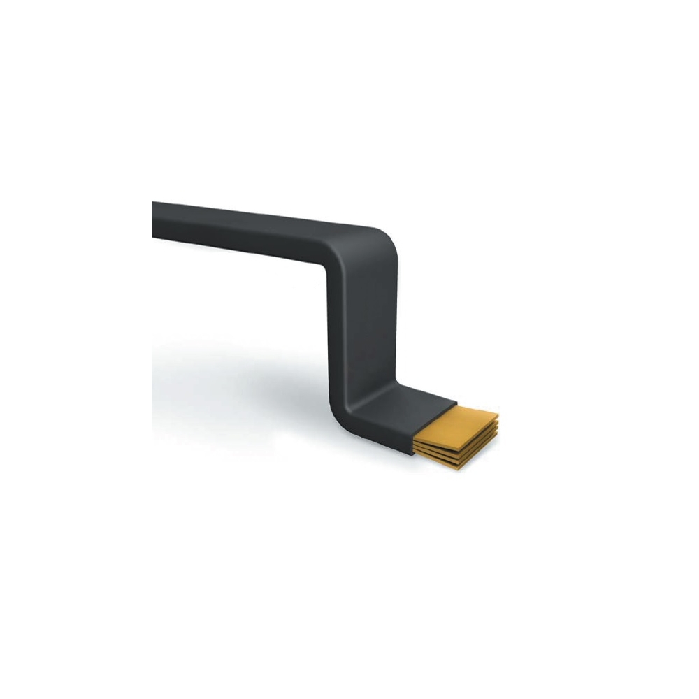 Bară cupru flexibilă, izolată, 250 A, 2x24x1, lungime 2m