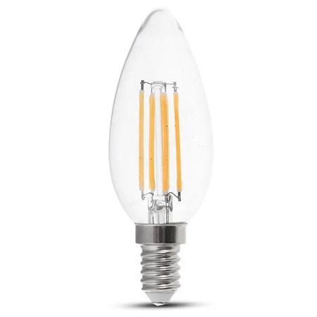Bec led e14 6w cu filament 3000k alb cald