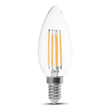 Bec led filament e14 4w 6000k alb rece