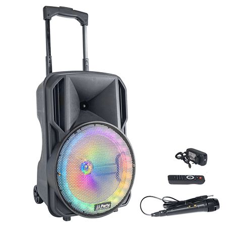 Boxa portabila iluminata led 10"/25cm 35w rms cu usb/sd/bt/fm