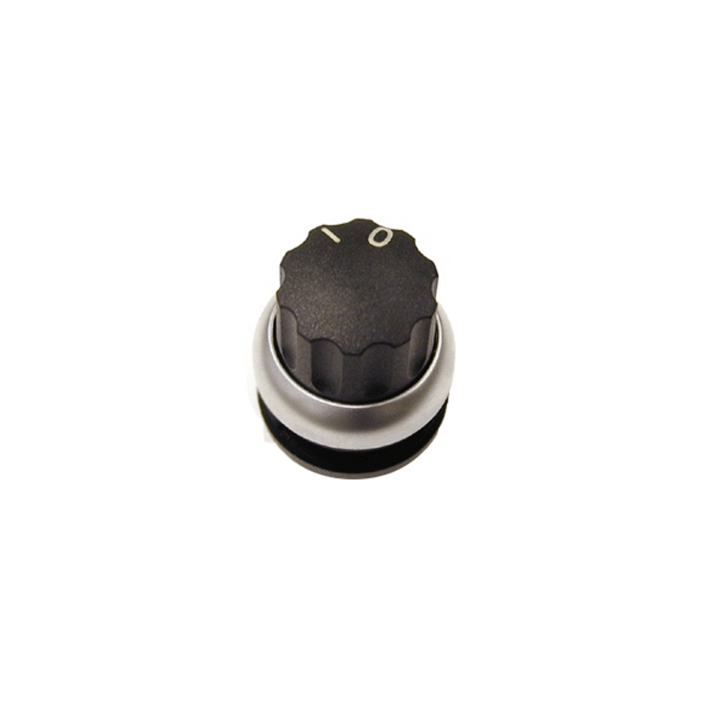 Buton selector 0-1 cu revenire negru