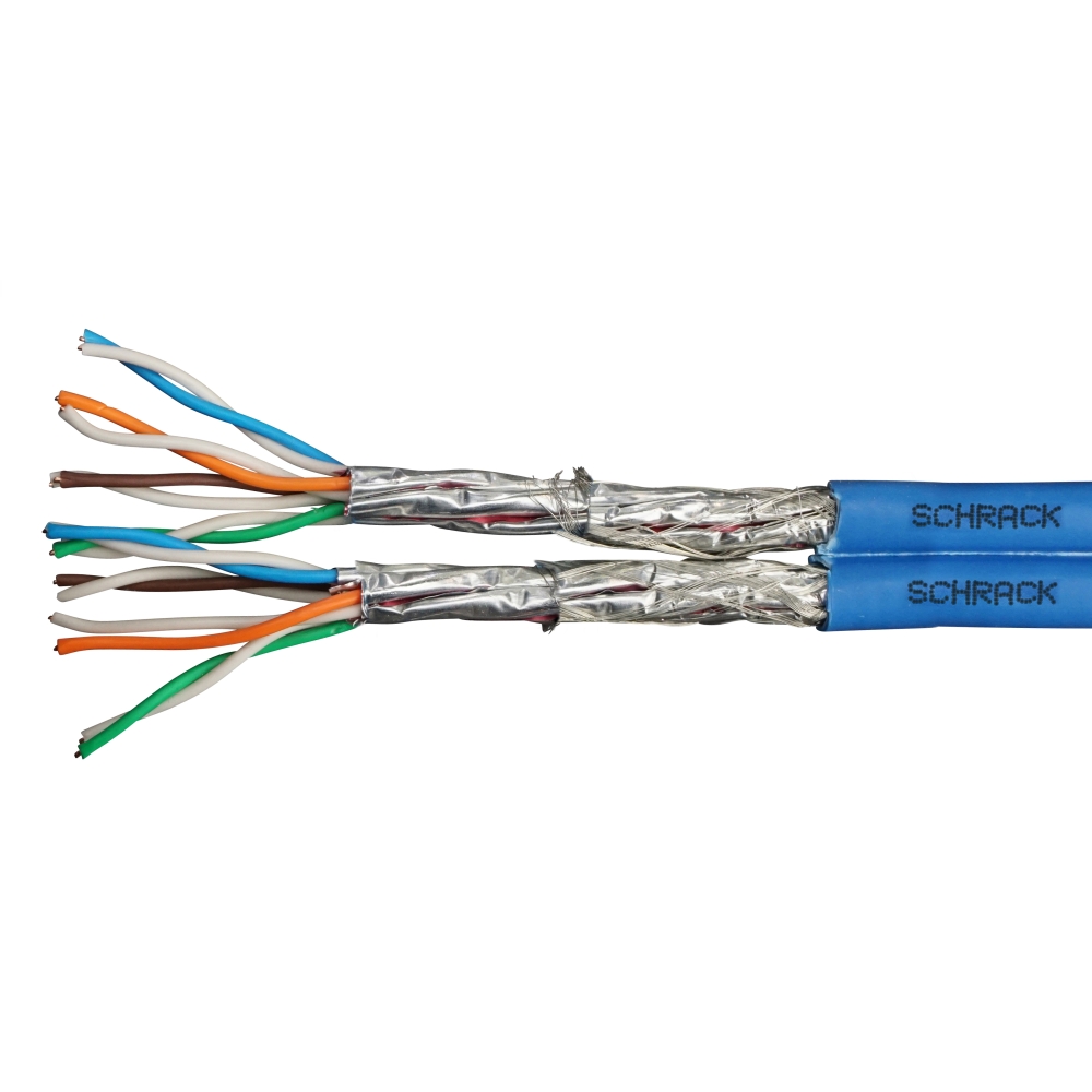Cablu S/FTP Cat.7,2x(4x2xAWG23/1),1.0Ghz,LS0H,Dca,40%,albast