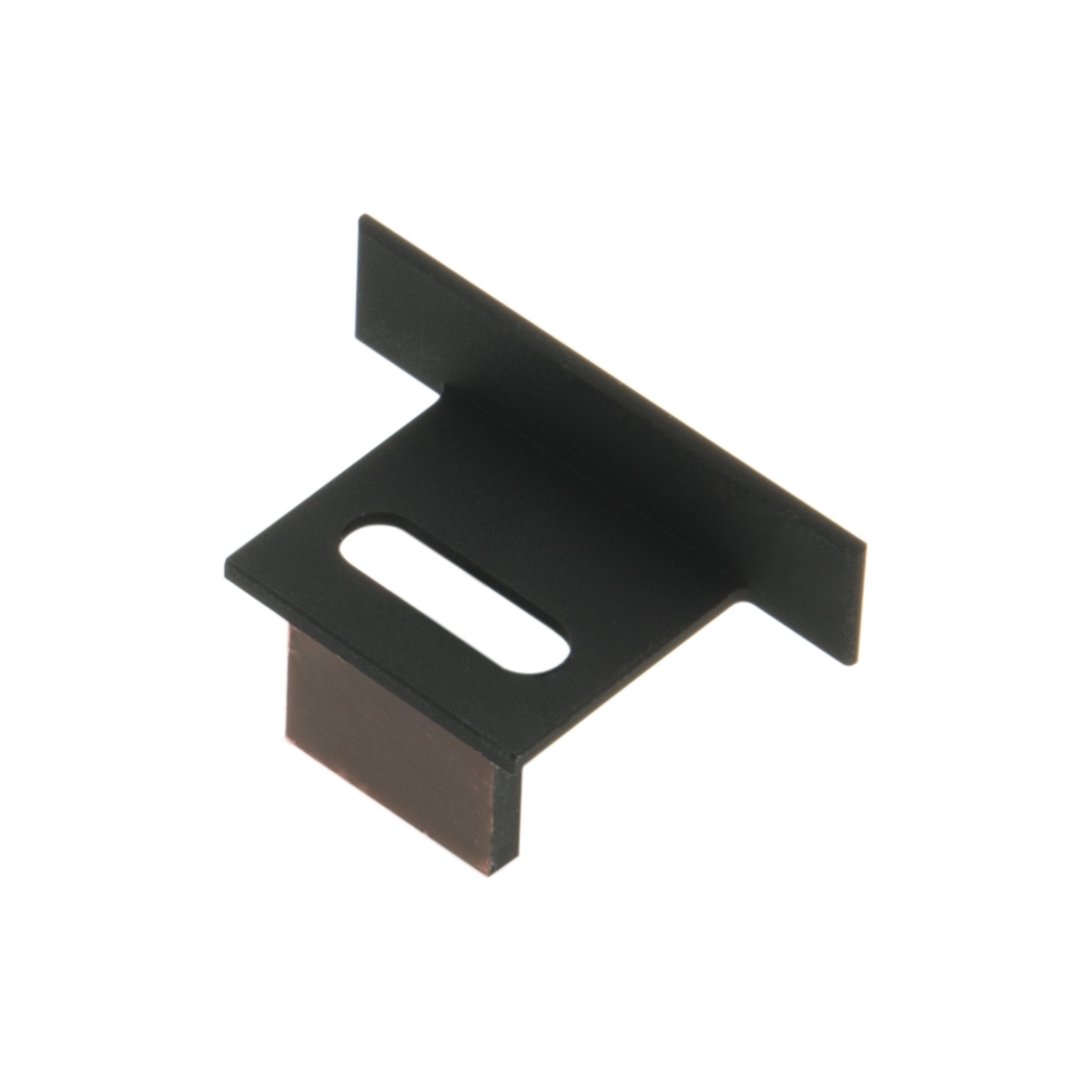 Capac profil KLI plat deschis pentru intrare cablu negru