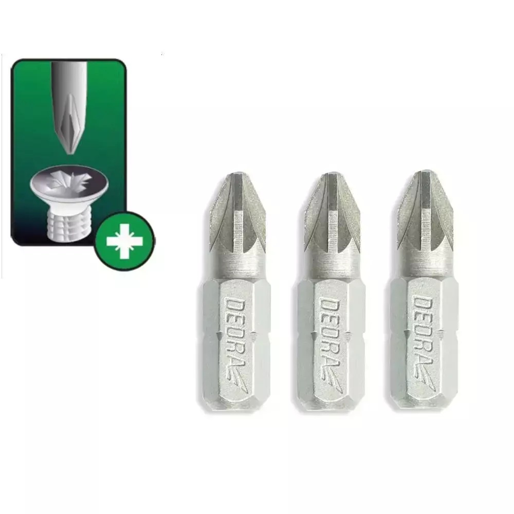 Capete de şurubelnită pozidriv pz2x25mm, 3buc blister