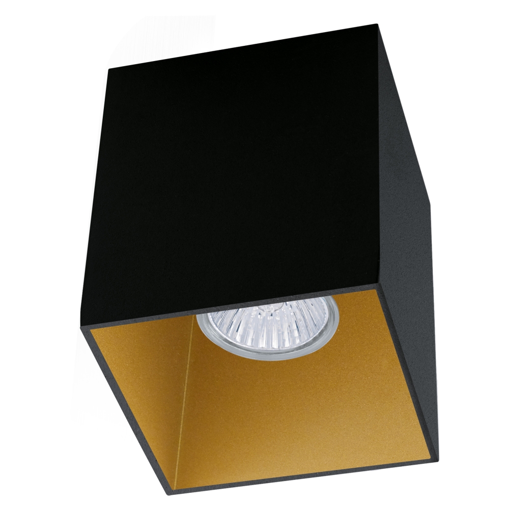 Ceiling light "Polasso" square 35W black / gold IP20