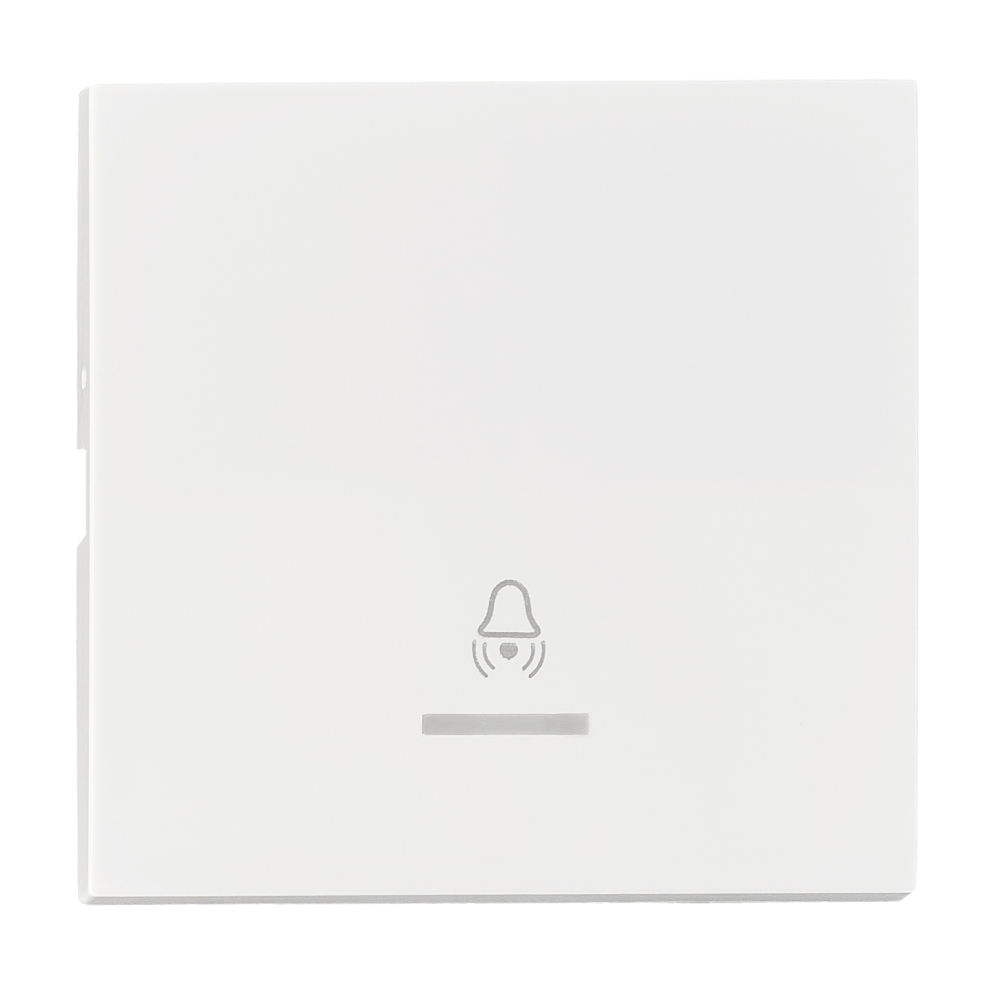 Clapetă cu fereastră de control transp, simbol sonerie, alb