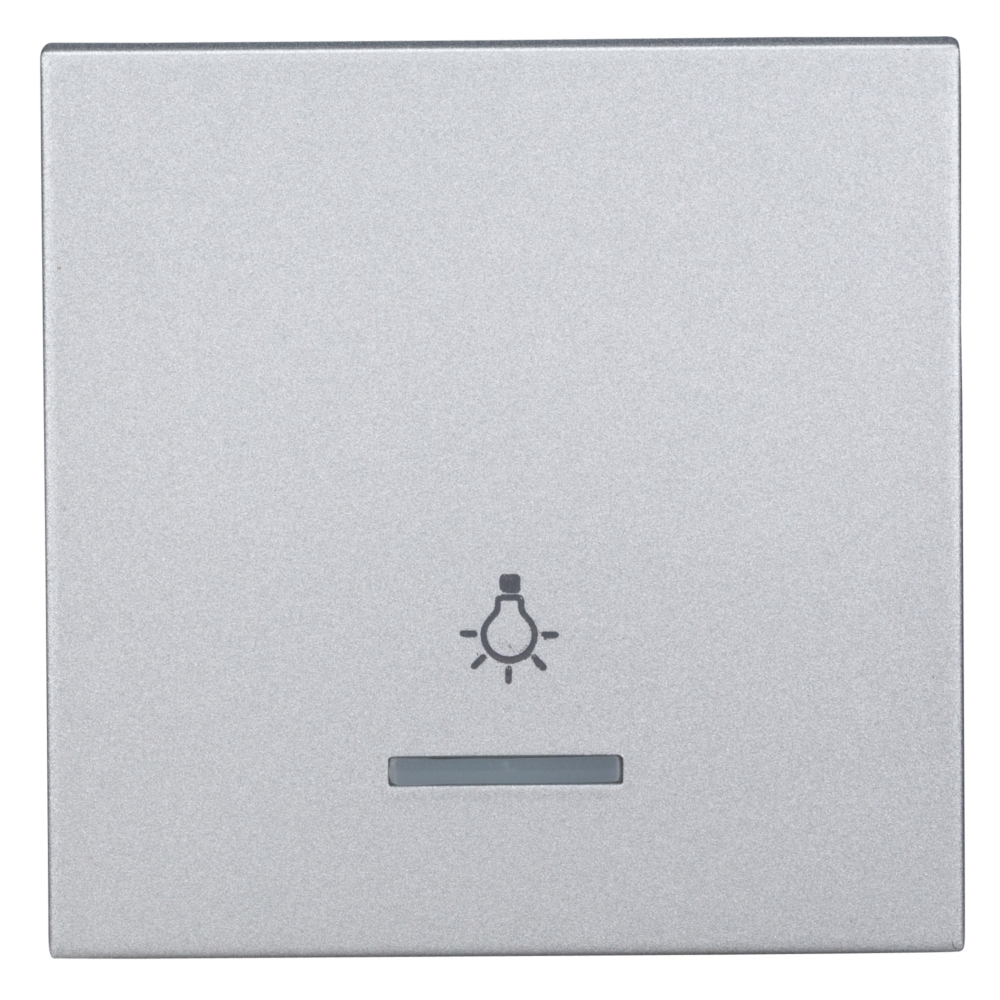 Clapetă cu indic. luminos transp. şi simbol LAMPĂ, argintiu