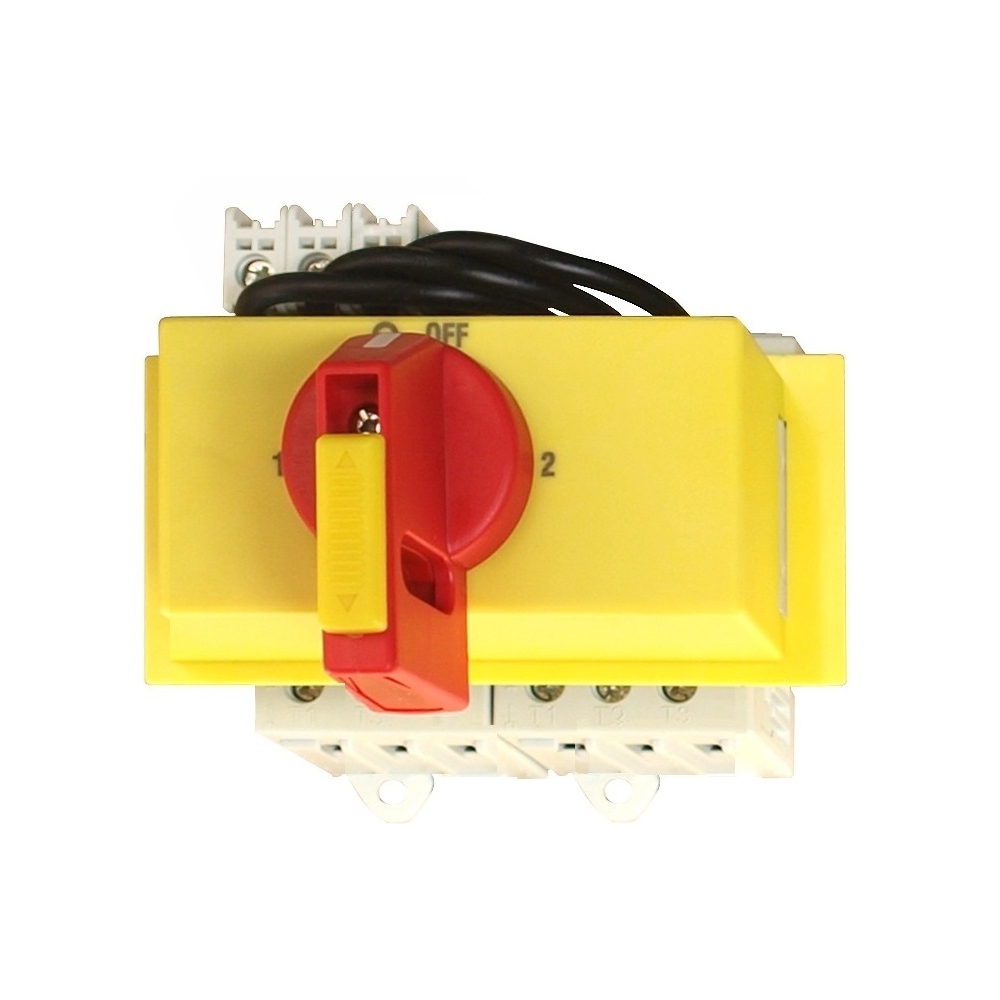 Comutator princ.modular rosu/galben 3p 25A blocabil cu lacat