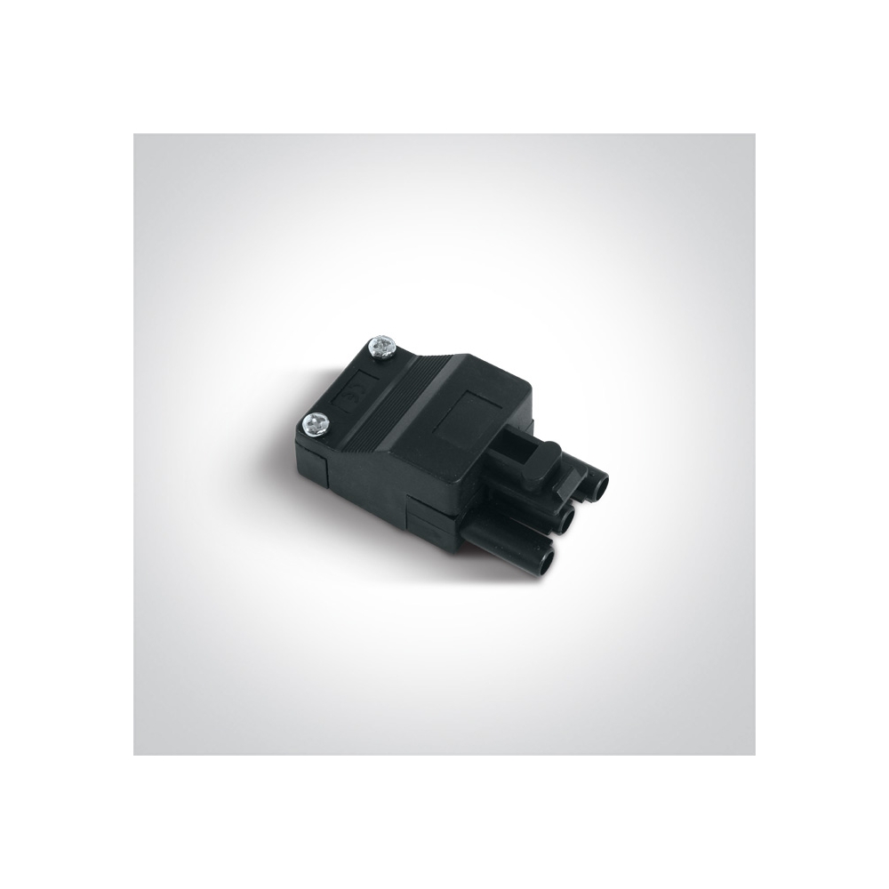 conector plug 3-poli tata negru IP20