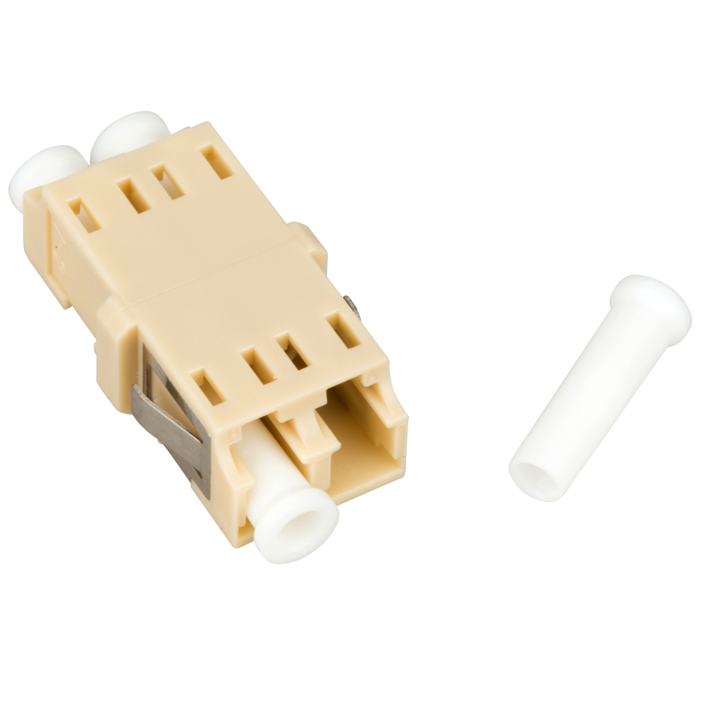 Cuplă LC Duplex,Plastic,Multimode,zirc.,fără flanşă,bej,ECO