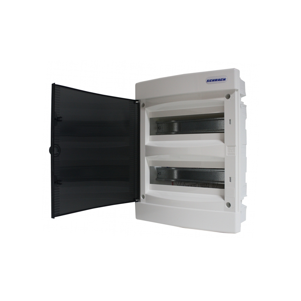 Dulap distrib. &icirc;ncastr. 2 r&acirc;nduri, 24UH, uşă transp.