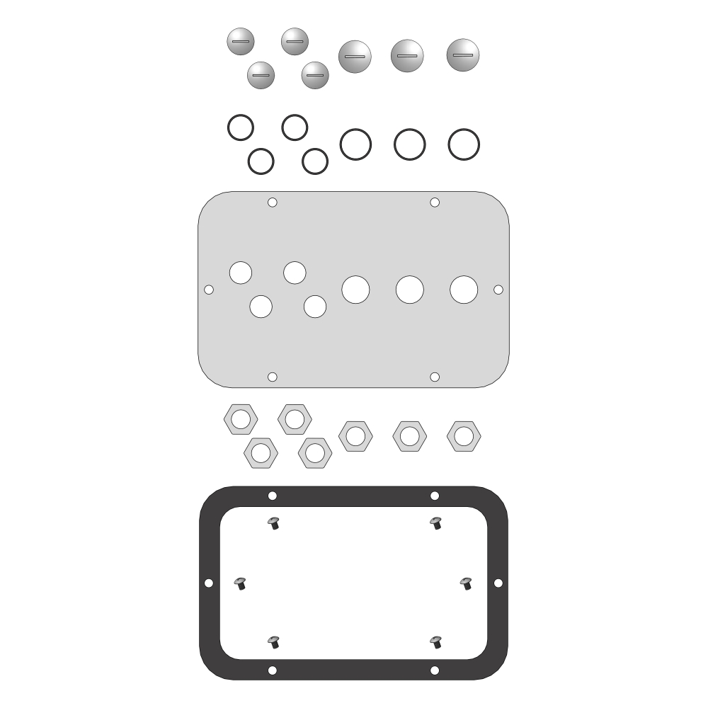 Flanşă intrare cabluri &icirc;n WSA tip A, cu 7 intrări
