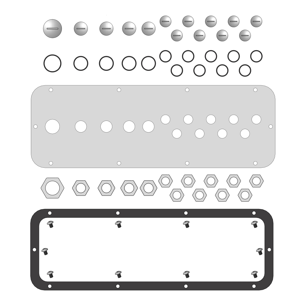 Flanşă intrare cabluri &icirc;n WSA tip D, cu 14 intrări