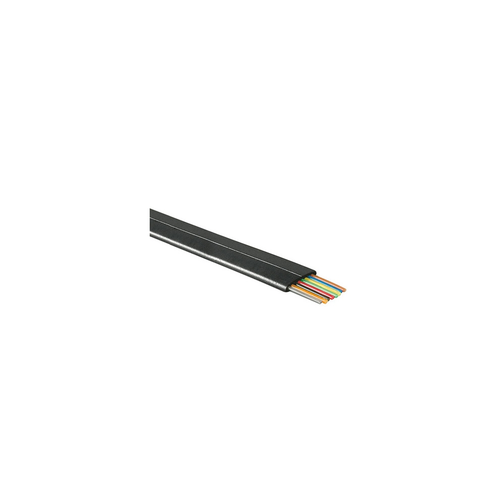 Flat Modular Cable, 8-wire, AWG26, Black, 100m