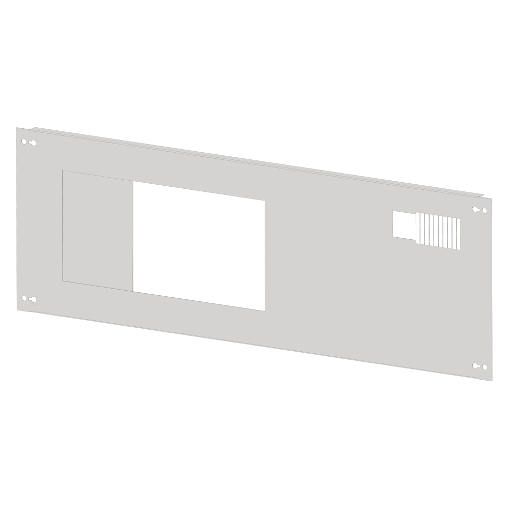 Front plate sheet steel with cutout 196x187mm, 4 unit-wide