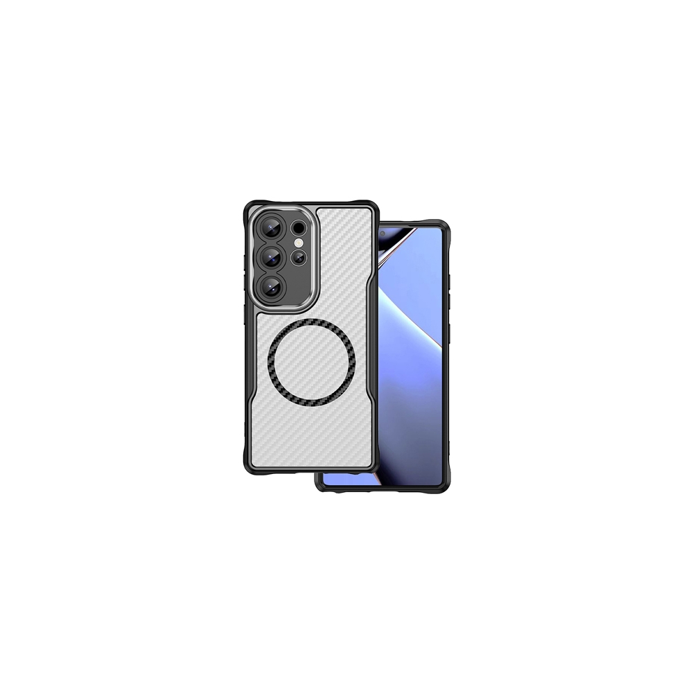 HUSA TELEFON CARBON MAG SAFE PENTRU SAMSUNG S24 ULTRA - NEGRU