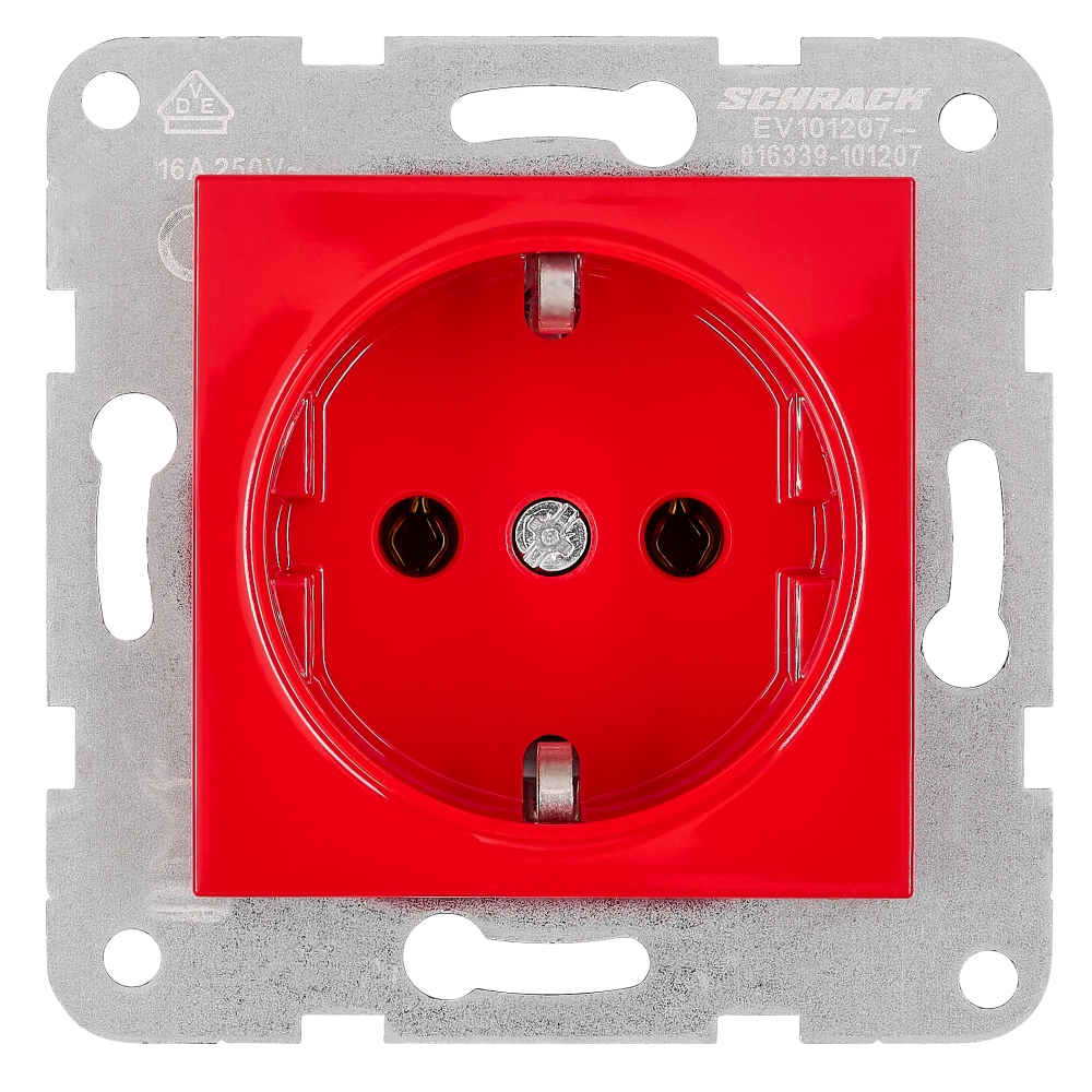 Insert priză, cleme elastice, roșu