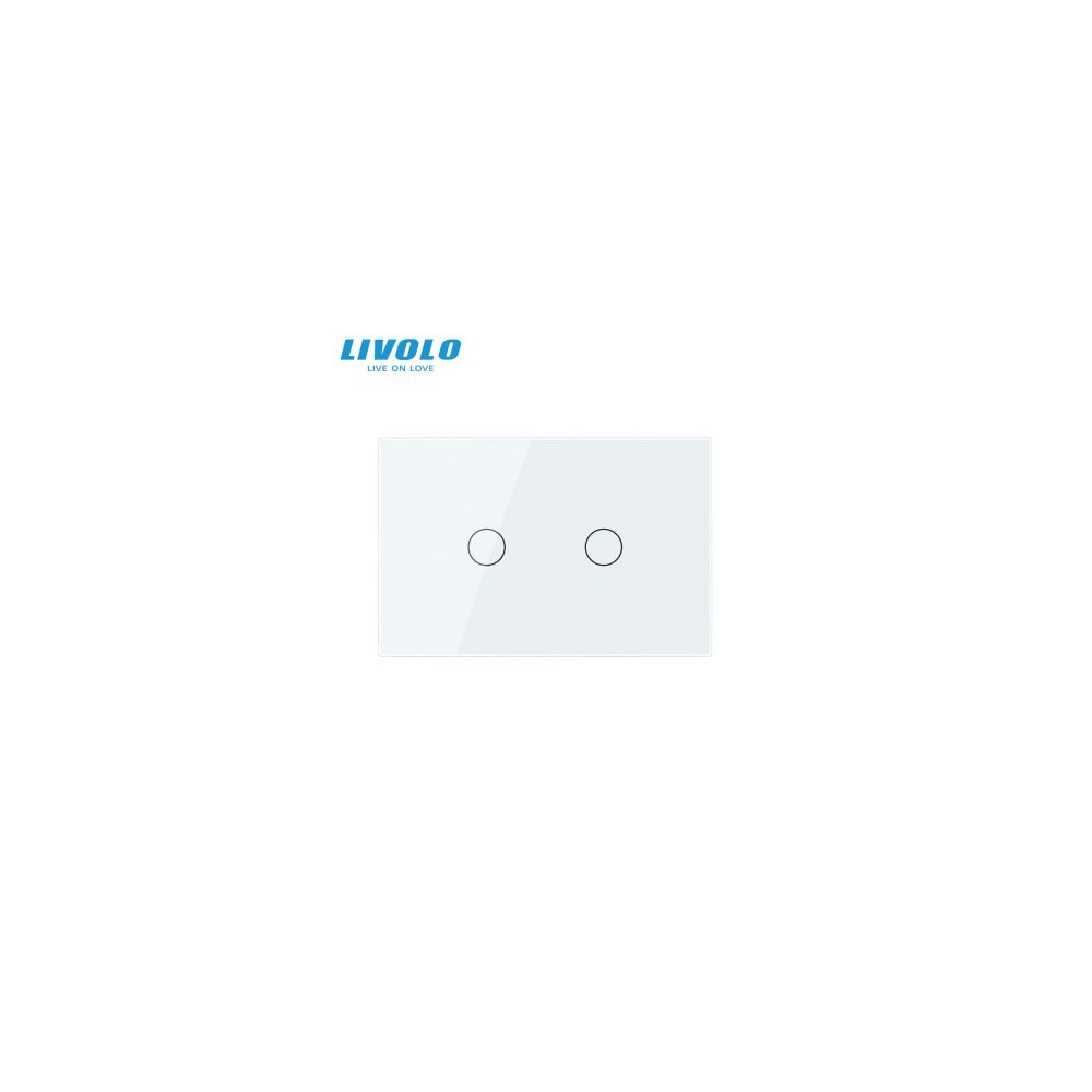 Intrerupator dublu, standard italian, wireless Protocol Zigbee, cu panou sticla, 3M