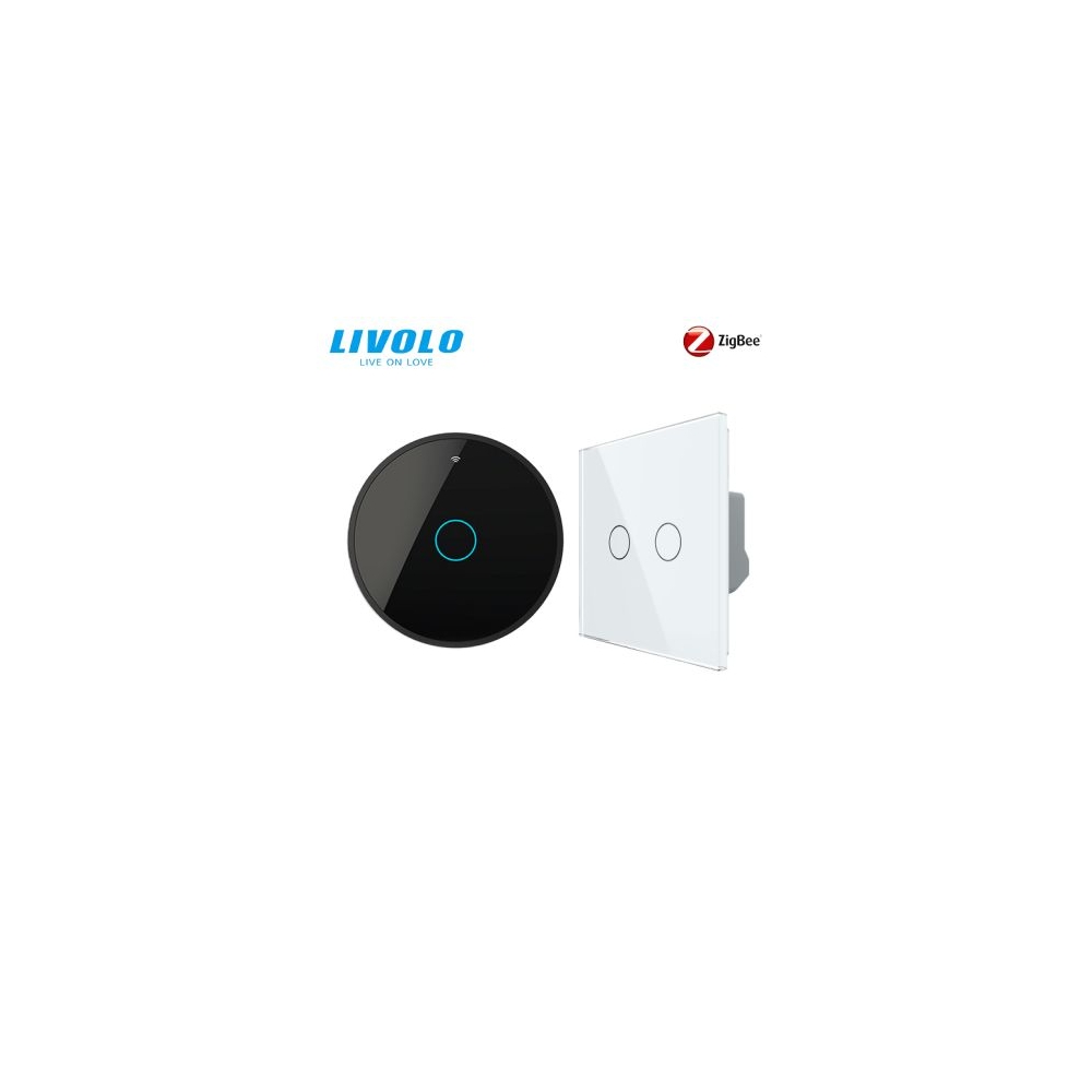 Intrerupator dublu wireless Zigbee generatia noua + hub Zigbee, control de pe smartphone