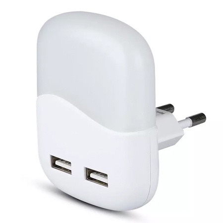 Lampa veghe patrata cu senzor lumina 4000k + 2 usb