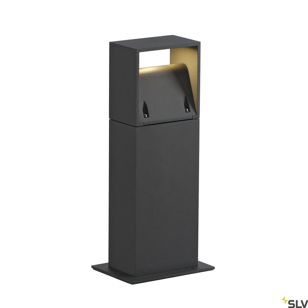 LOGS 40 st&acirc;lp pitic, pătrat, antracit, 6W LED, alb cald