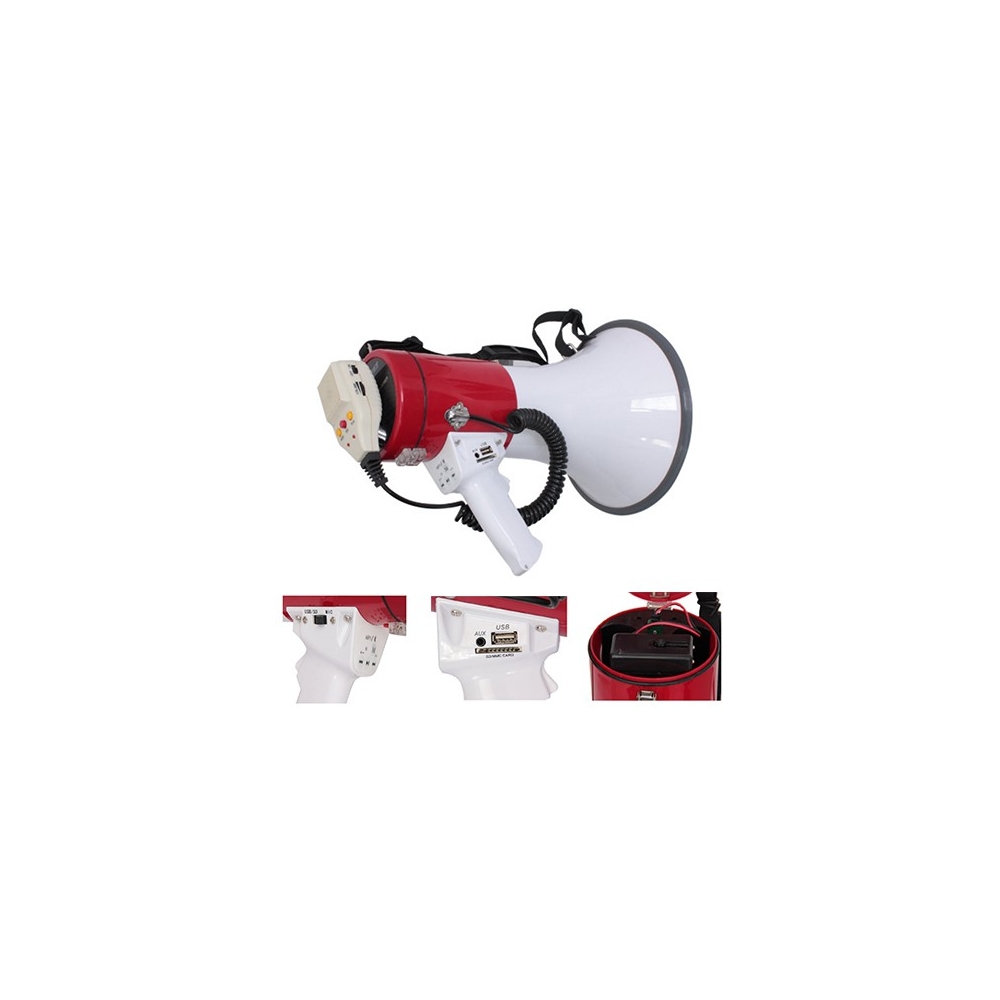 MEGAFON 50W CU USB INREGISTRARE+ACUM.+SIRENA