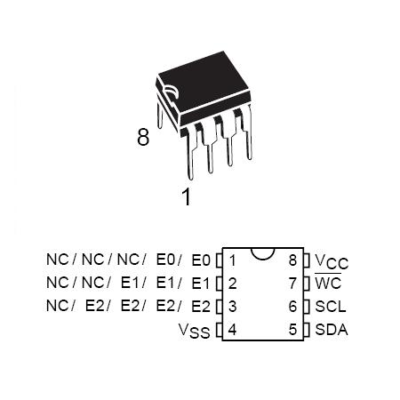 Memorie eeprom iic serial bus 1kbit