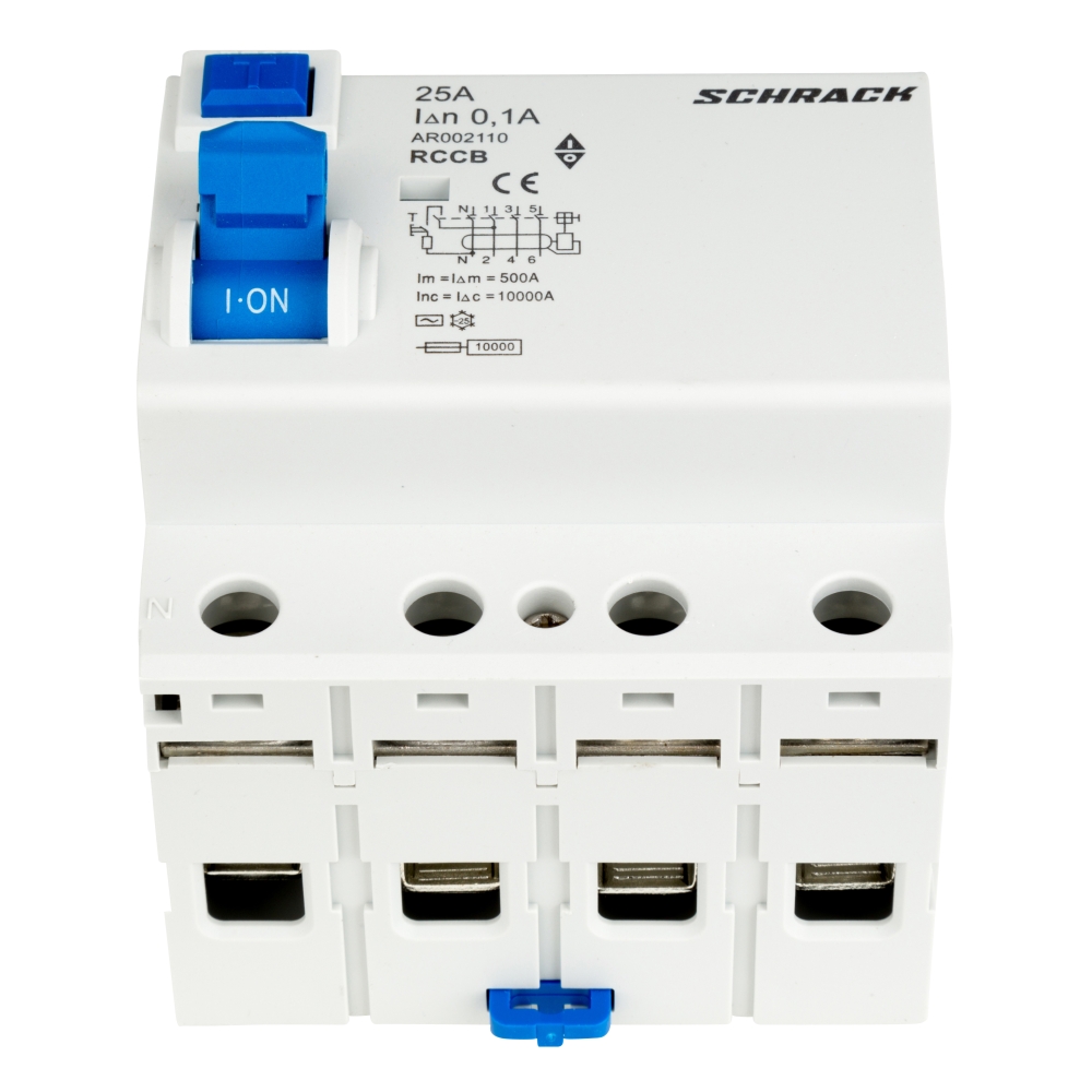 &Icirc;ntreruptor diferenţial AMPARO (10kA), 25A, 4-poli, 100mA