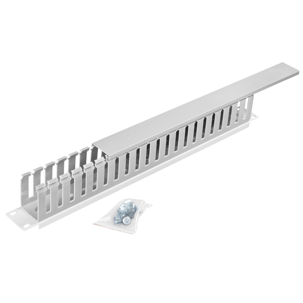 Organizator canal cablu 19' 1U, RAL7035