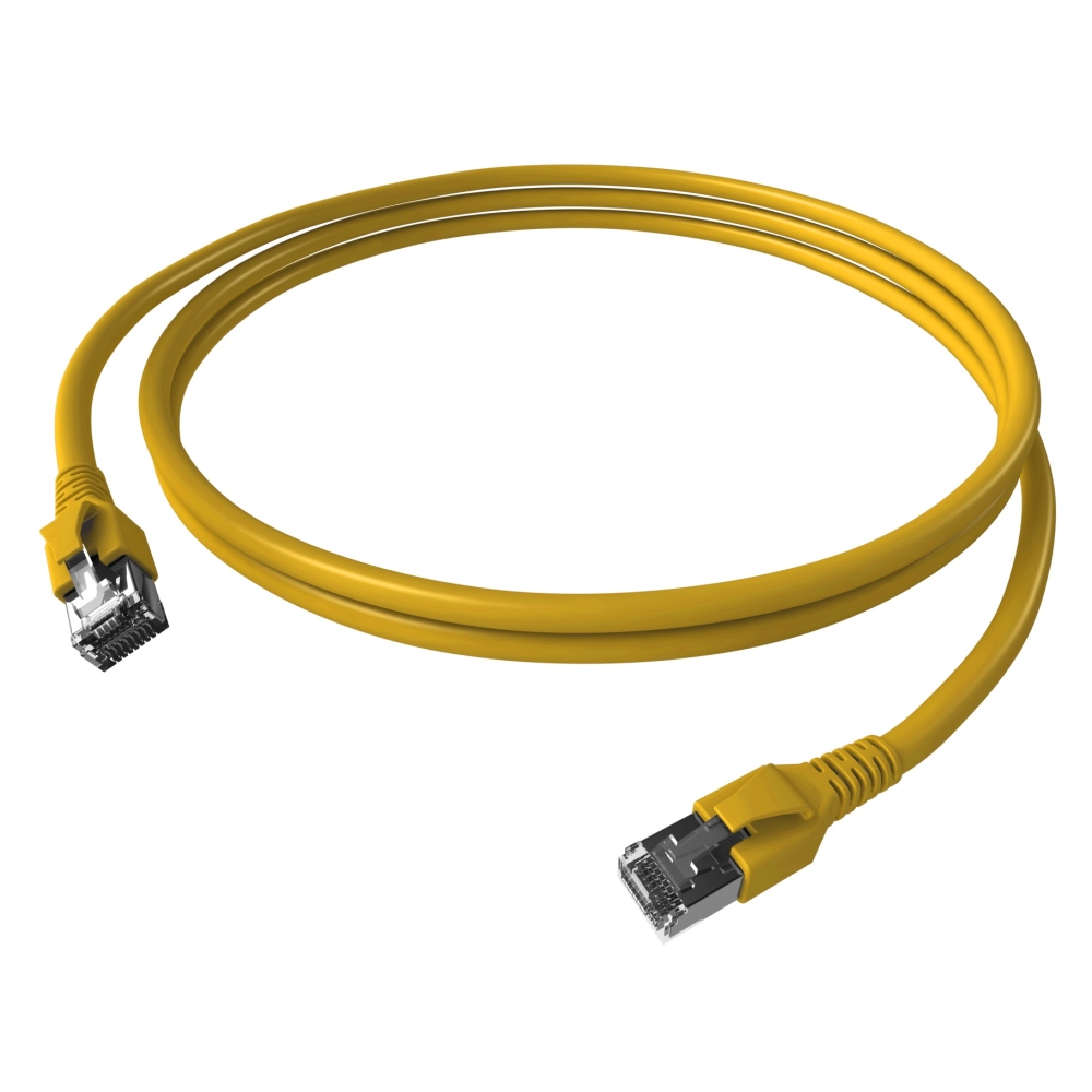 Patchcablu Cat.6a/10GB ecranat RJ45,LS0H,galben 10m