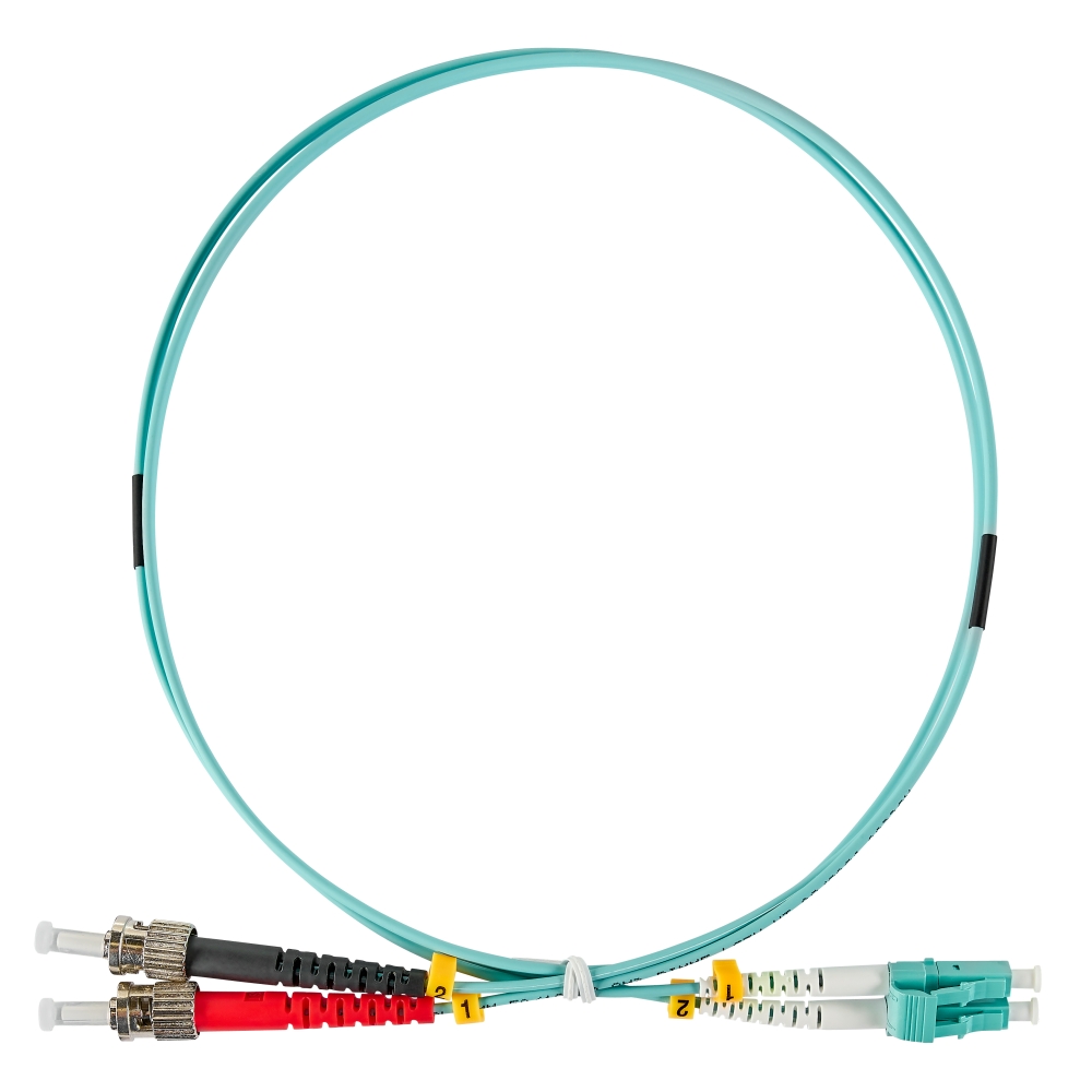 Patchcablu duplex LC/ST, 50/125&micro;m OM3, LS0H-3, aqua, 2m
