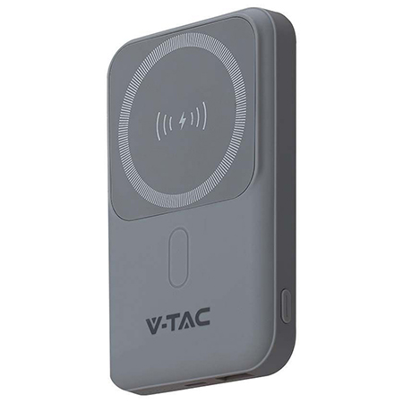 Power bank 10000mah cu inel magnetic incarcare wireless - gri