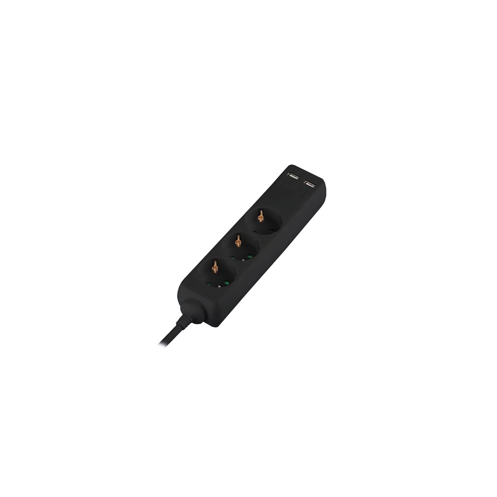 PRELUNGITOR 3 CAI + 2USB 5M(3G1.5MM2) NEGRU