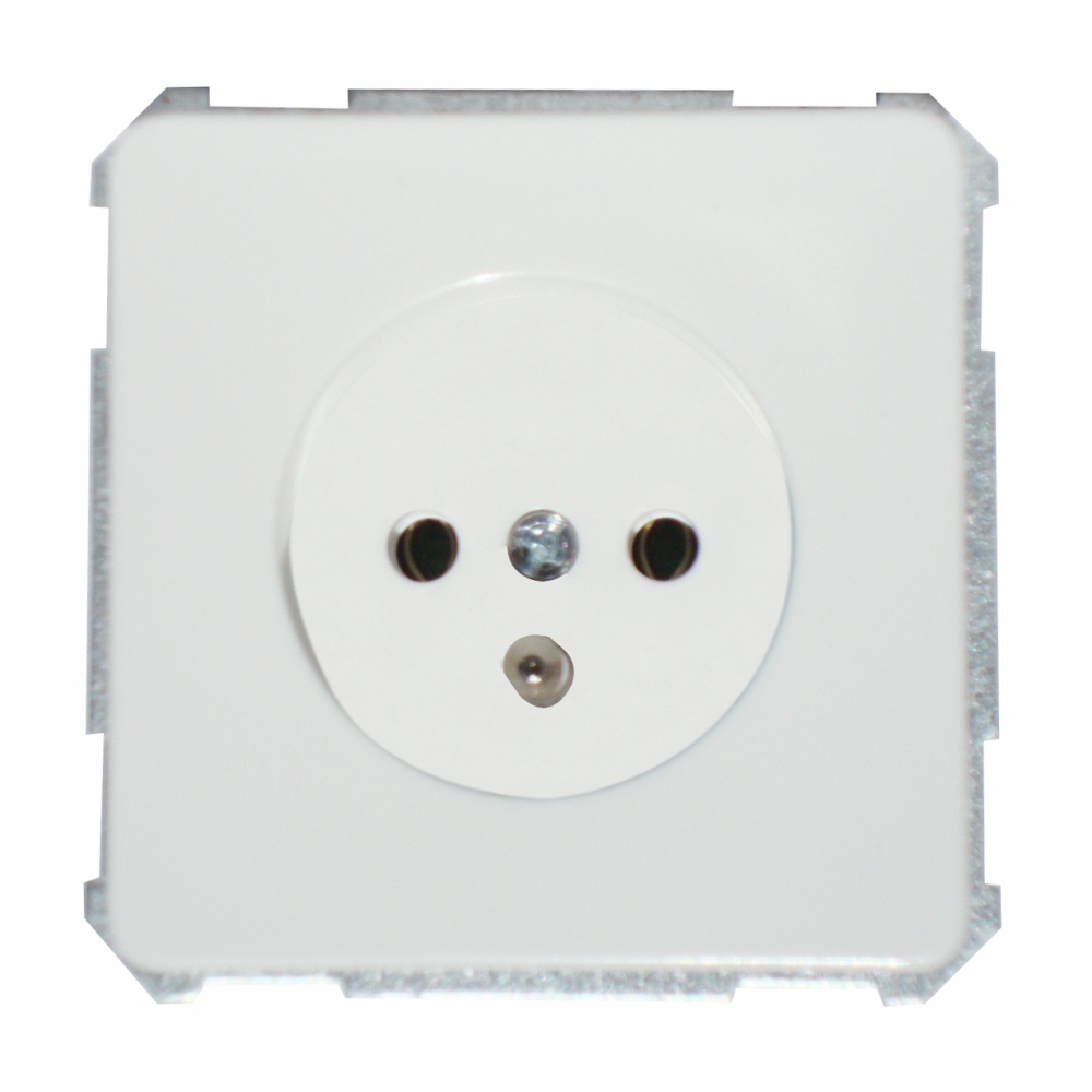 Priză cu pin central de protecţie, alb