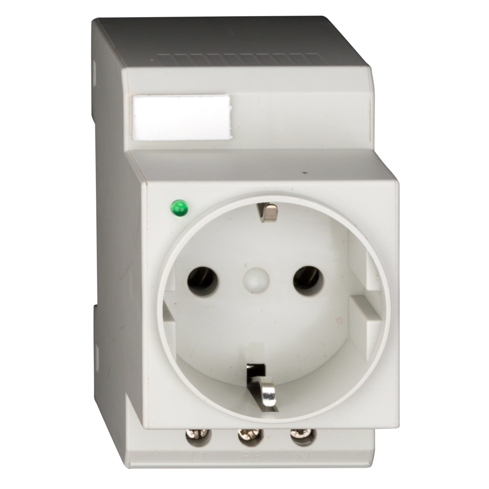 Priză modulară SCHUKO, 2P+N, 16A cu LED