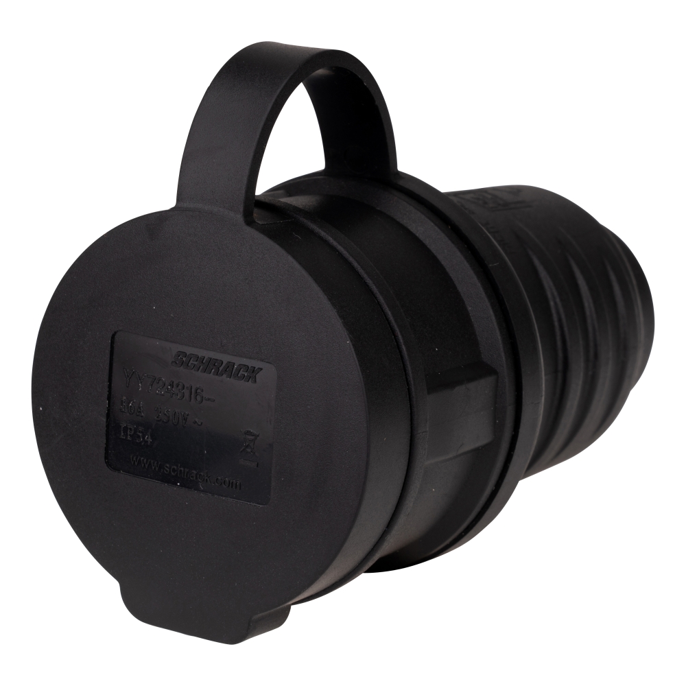 Priză Schuko, rezistentă la impact, 16A IP54 cu capac, tip F