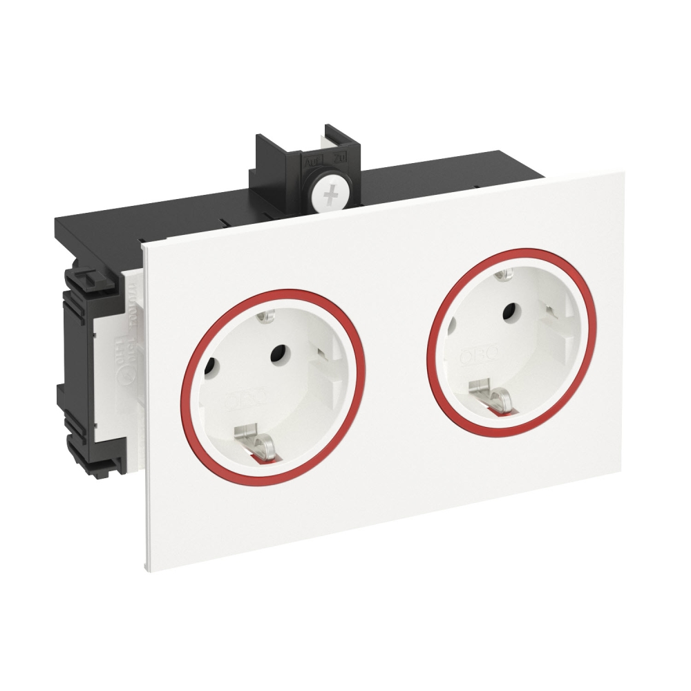 Priza date dubla pt.canal parapet SIGNA,RAL9010 alb