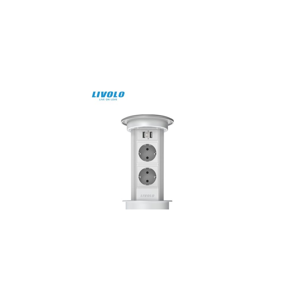 Priza retractabila inteligenta 2 x Schuko + 2 x USB