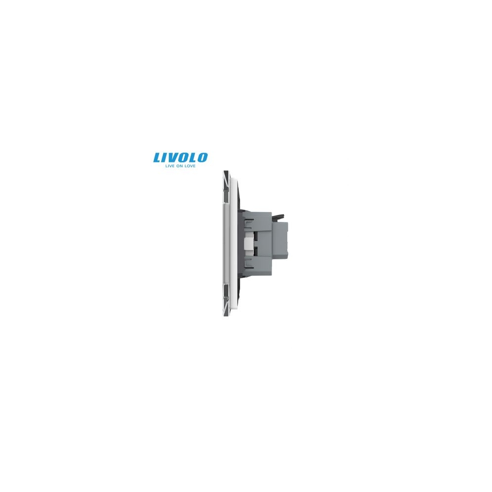 Priza Schuko tripla, borne fara surub - quick connect, cu rama sticla