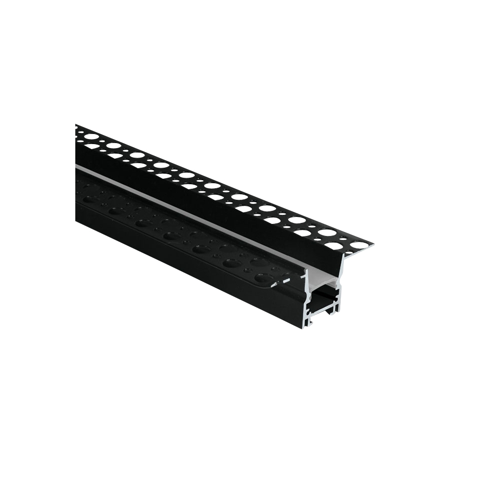 Profil aluminiu &icirc;ncastrat 7903R/B cu capac opal PC 2m negru